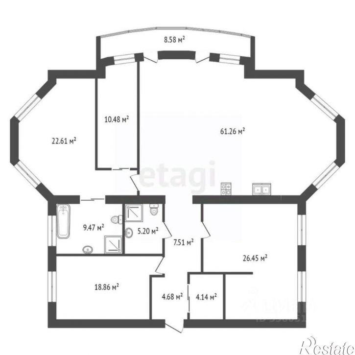 6-комн квартира Соборный переулок, 90,  д. 90