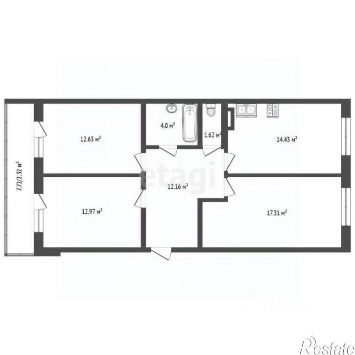 3-комн квартира улица Ерёменко, 68,  д. 68