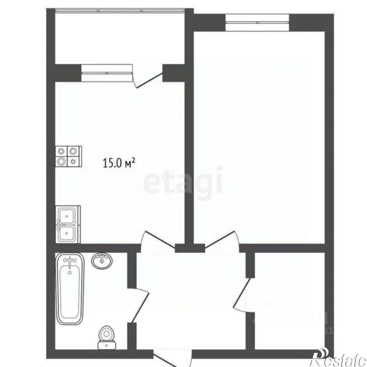 1-комн квартира Крепостной переулок, 99,  д. 99