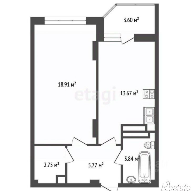 1-комн квартира улица Герасименко, 17/2,  д. 17/2