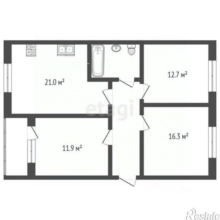 3-комн квартира улица Еляна, 40,  д. 40