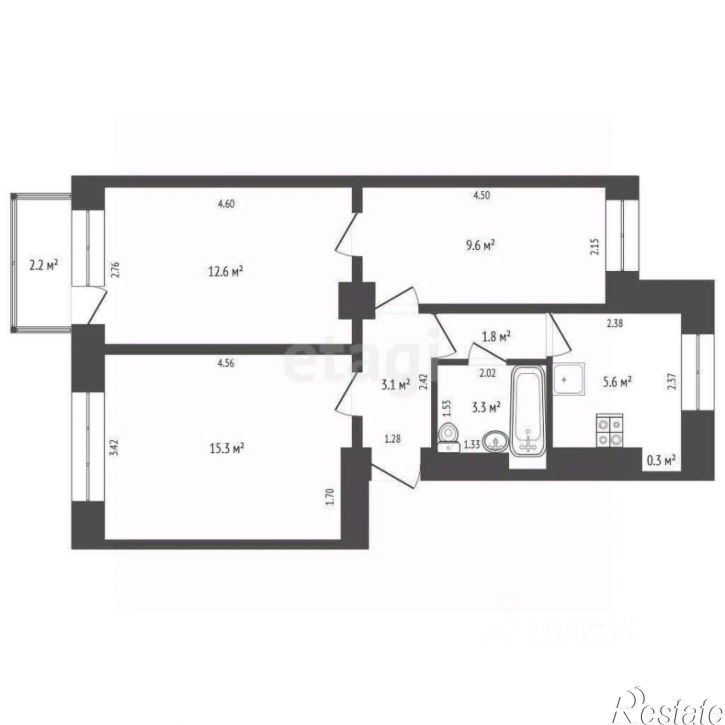 3-комн квартира проспект Чехова, 34,  д. 34