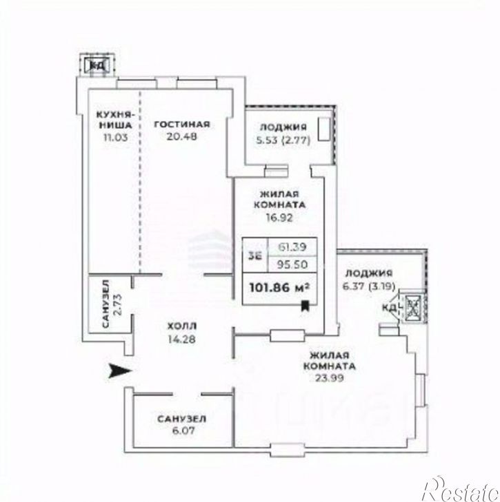 3-комн квартира Ростов-на-Дону г., Октябрьский