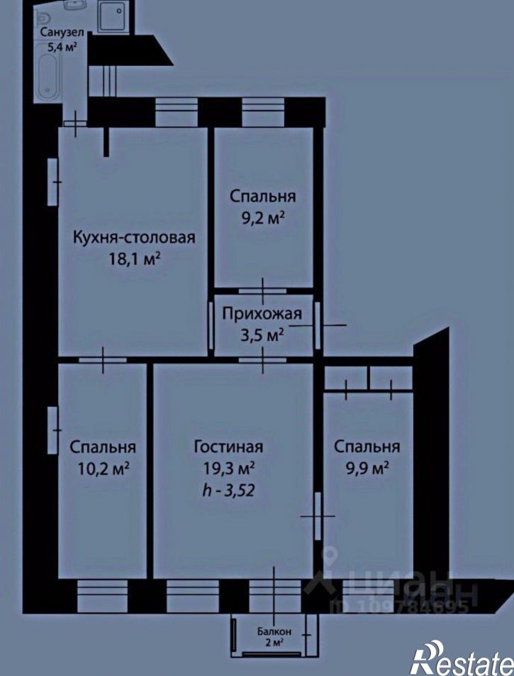 4-комн квартира Ростов-на-Дону г., Ленинский