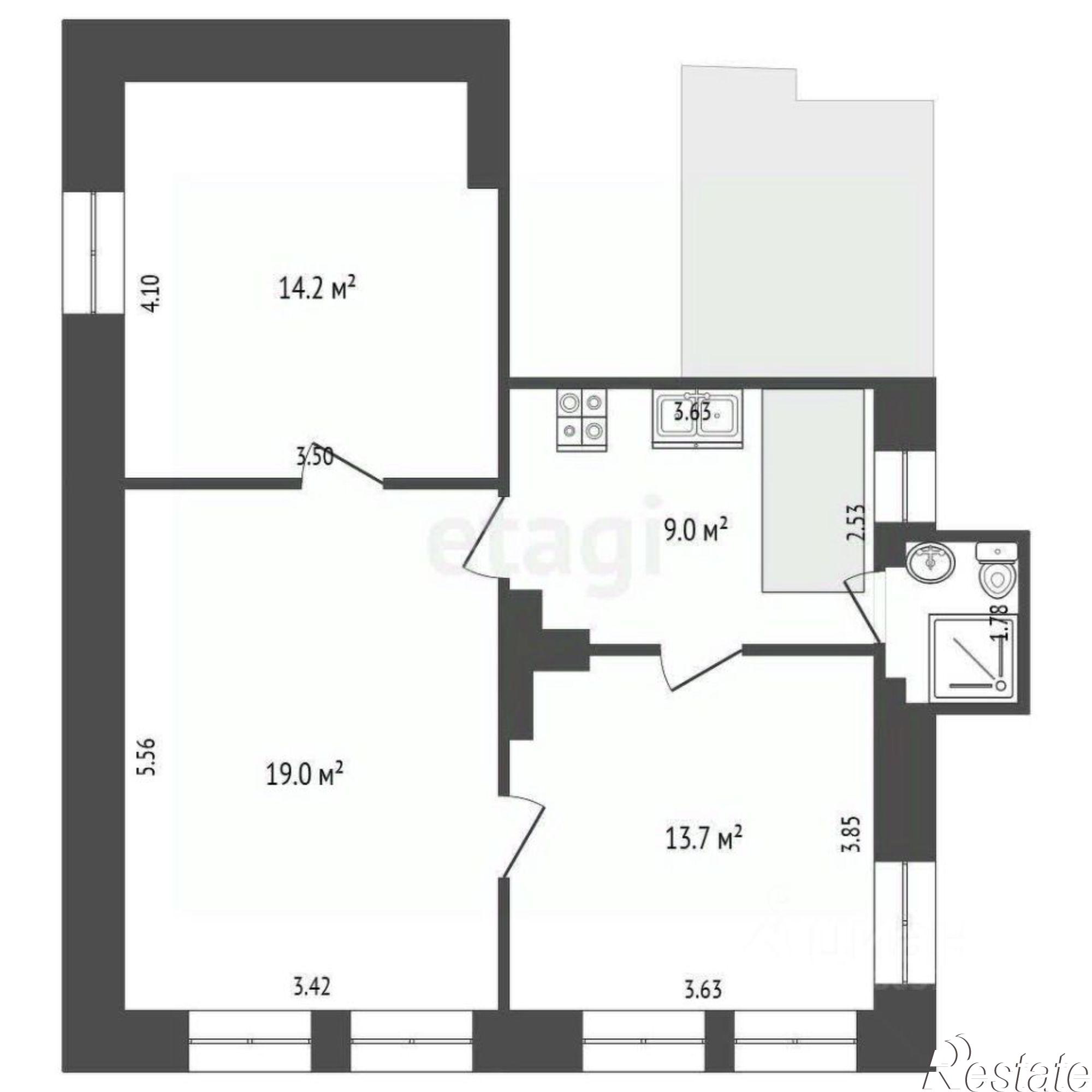 Купить квартиру за 6 800 000 рублей на улица Шаумяна, 18