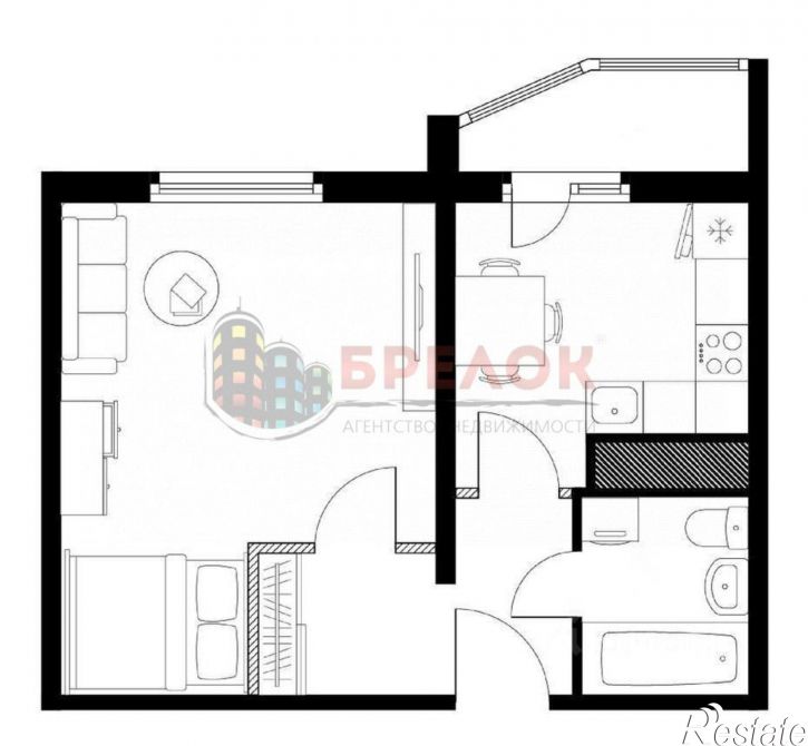 1-комн квартира улица Ткачёва, 19,  д. 19