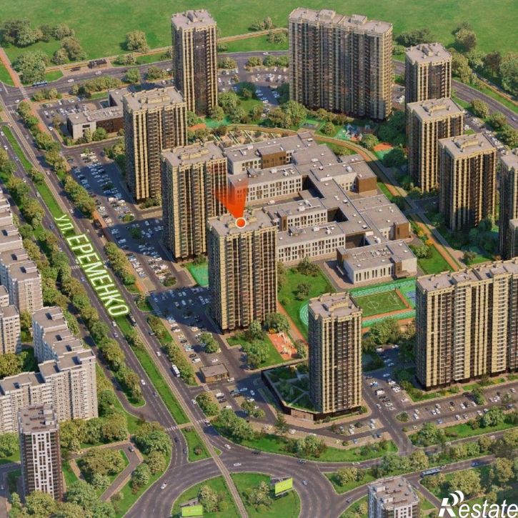 1-комн квартира в новом доме улица Ерёменко, 111