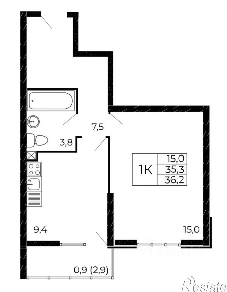 1-комн квартира в новом доме улица Назарько, 4,  д. 4