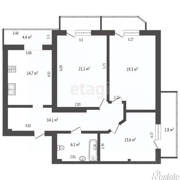 3-комн квартира улица Максима Горького, 149,  д. 149