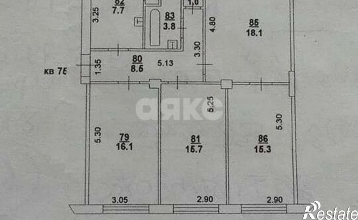 4-комн квартира улица Текучёва, 125/200,  д. 125/200