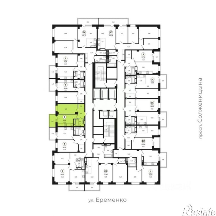 1-комн квартира в новом доме улица Ерёменко, 113,  д. 113