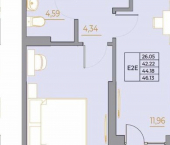 2-комн, 46 кв м, этаж 19/22 Тибетская улица, 1В с3