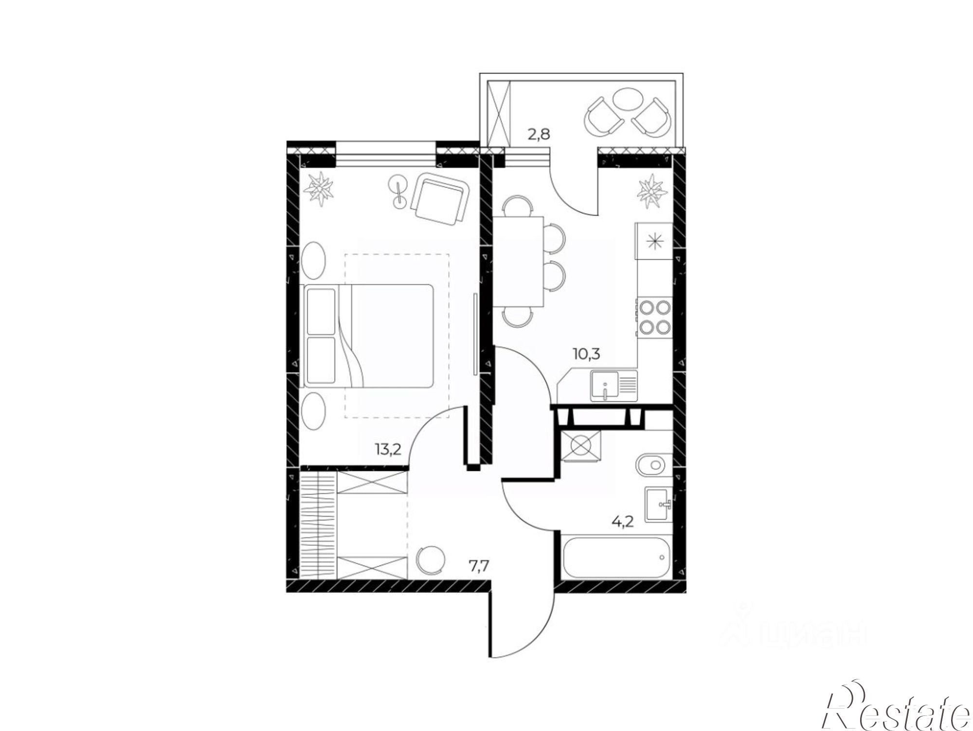 Купить квартиру за 6 165 370 рублей на Театральный пр-кт, 62