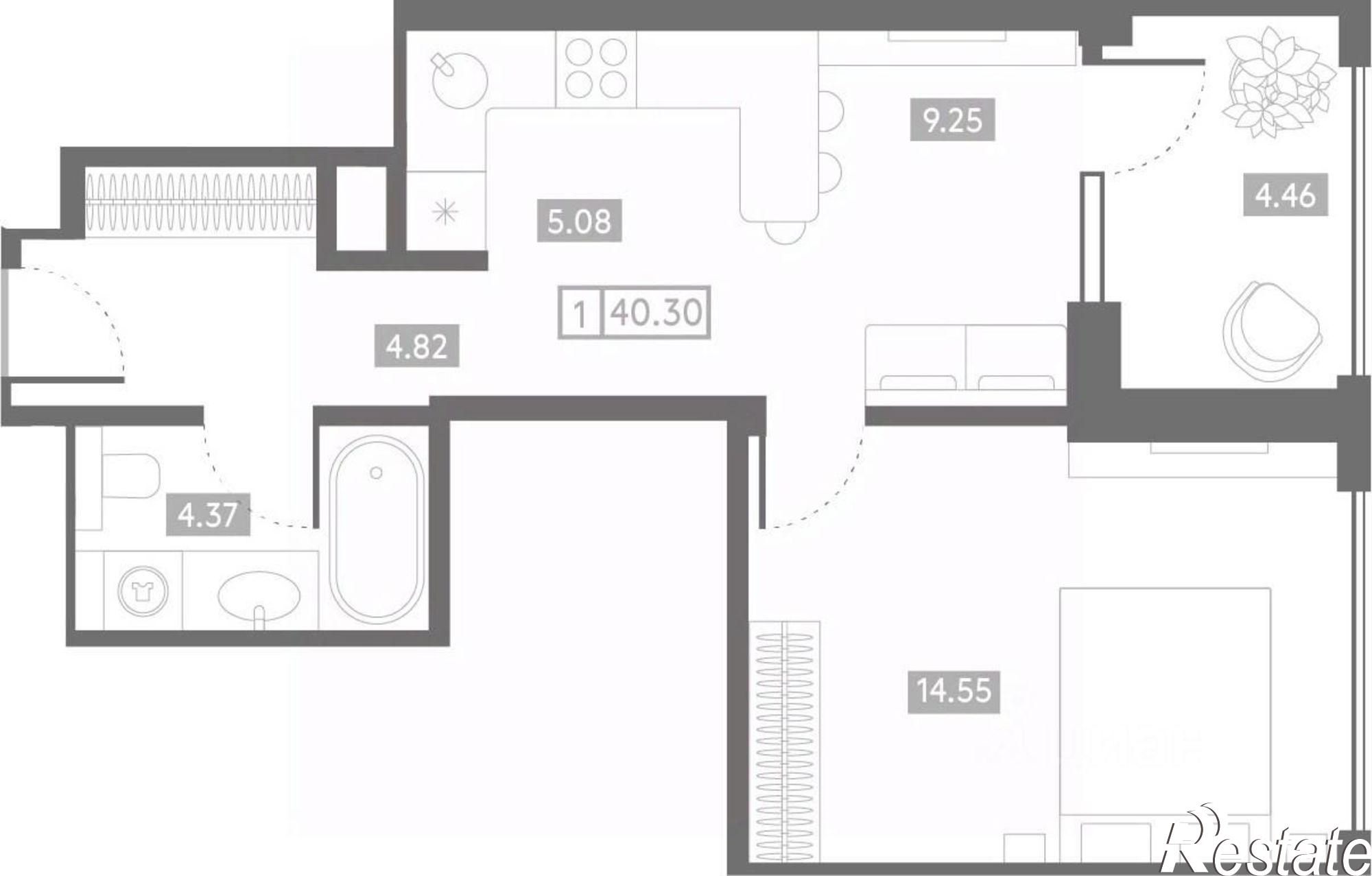 Купить квартиру за 9 547 000 рублей на Грибоедовский пер, 2