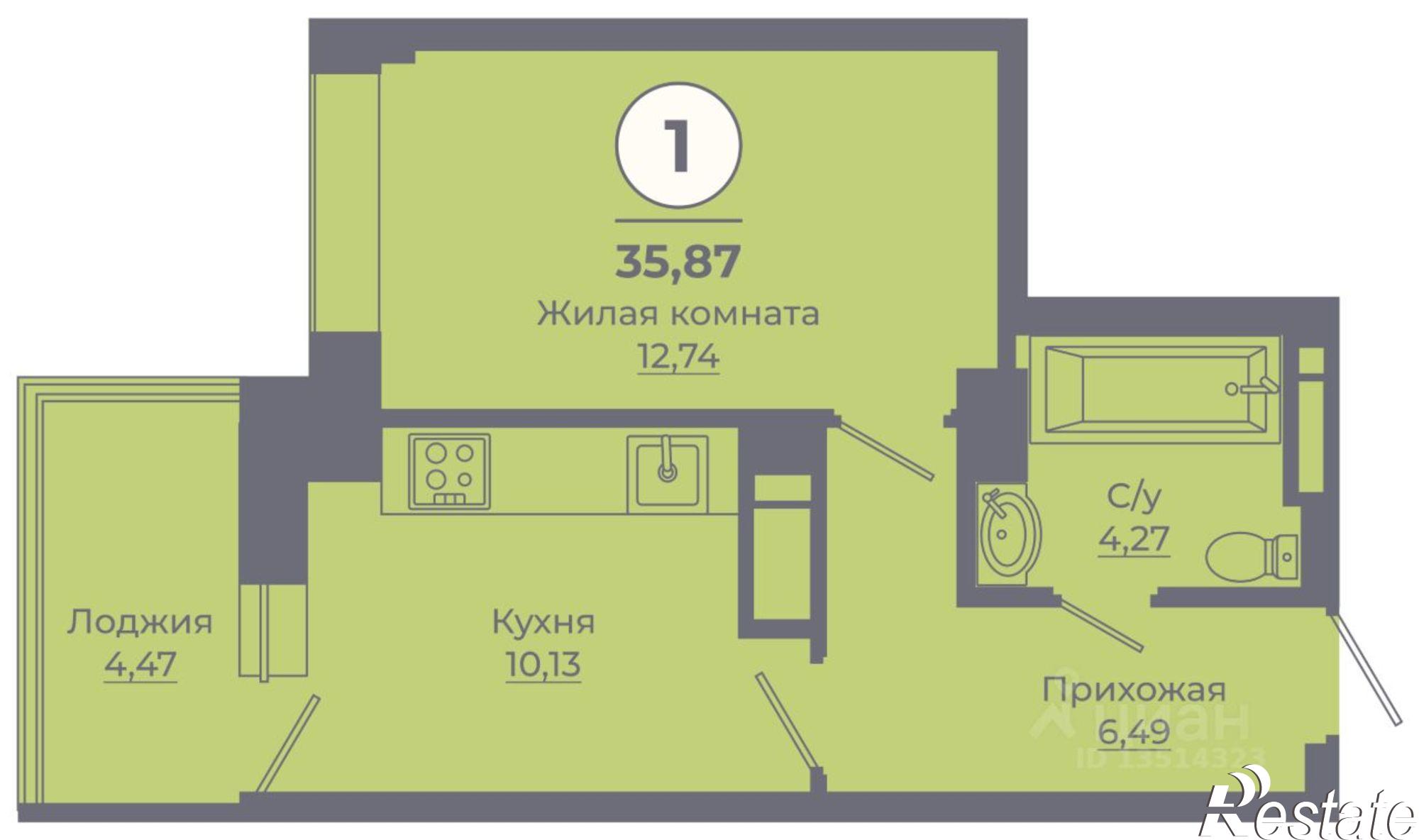 Купить квартиру за 3 770 800 рублей на проспект Солженицына