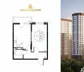 1-комн, 39 кв м, этаж 13/25 Театральный проспект, 62Б