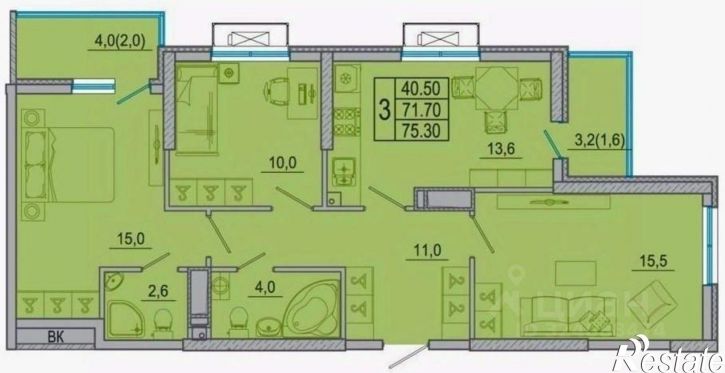 3-комн квартира улица Жмайлова, 19,  д. 19