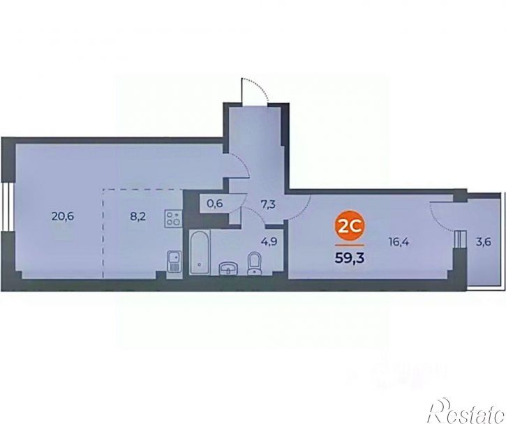 2-комн квартира проспект 40-летия Победы, 63/17 с4,  д. 63/17 с4