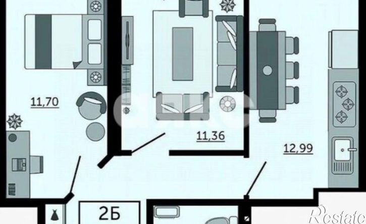 2-комн квартира в новом доме улица Нансена, 154,  д. 154