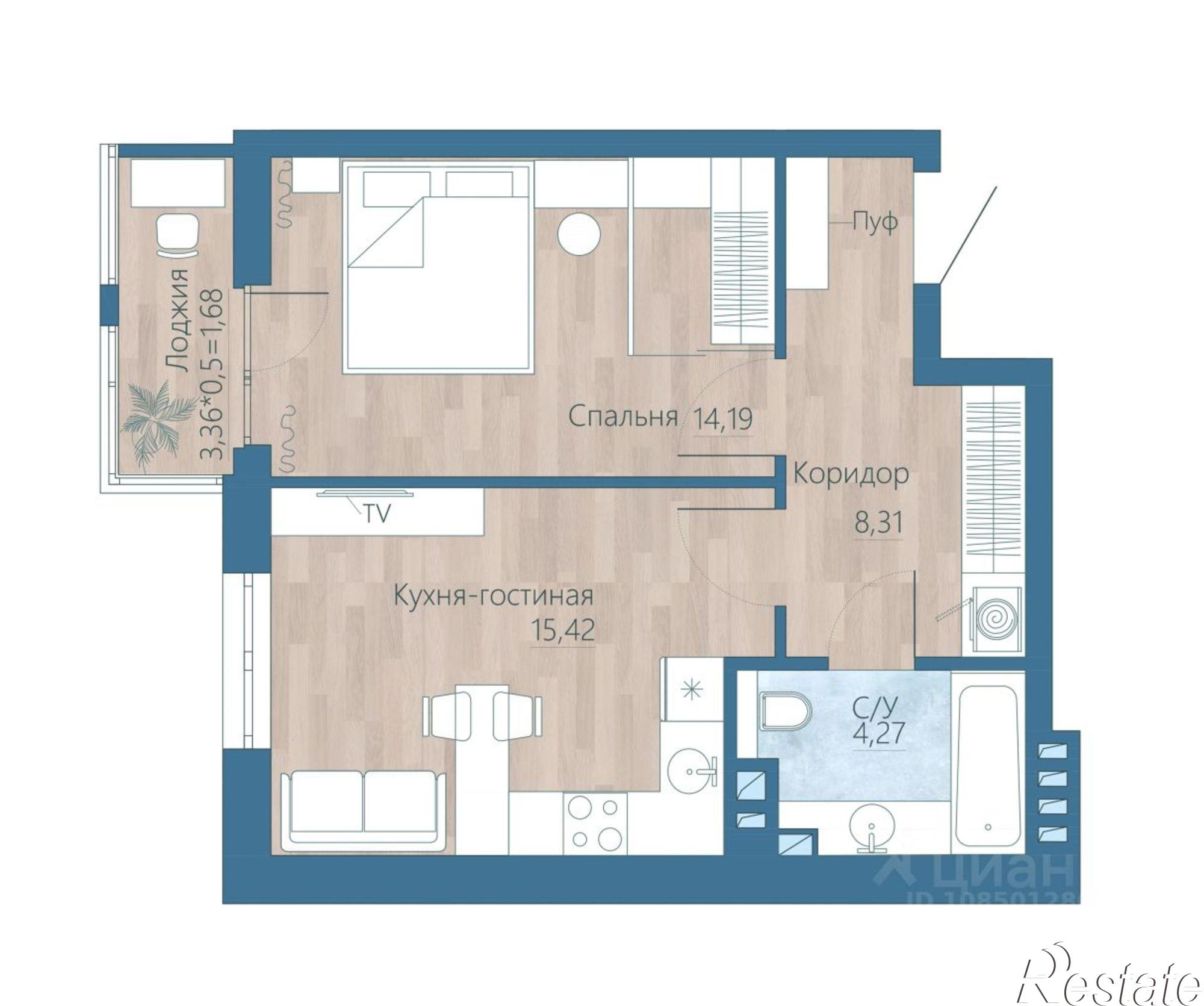 Купить квартиру за 8 118 080 рублей на Буйнакская улица, 8