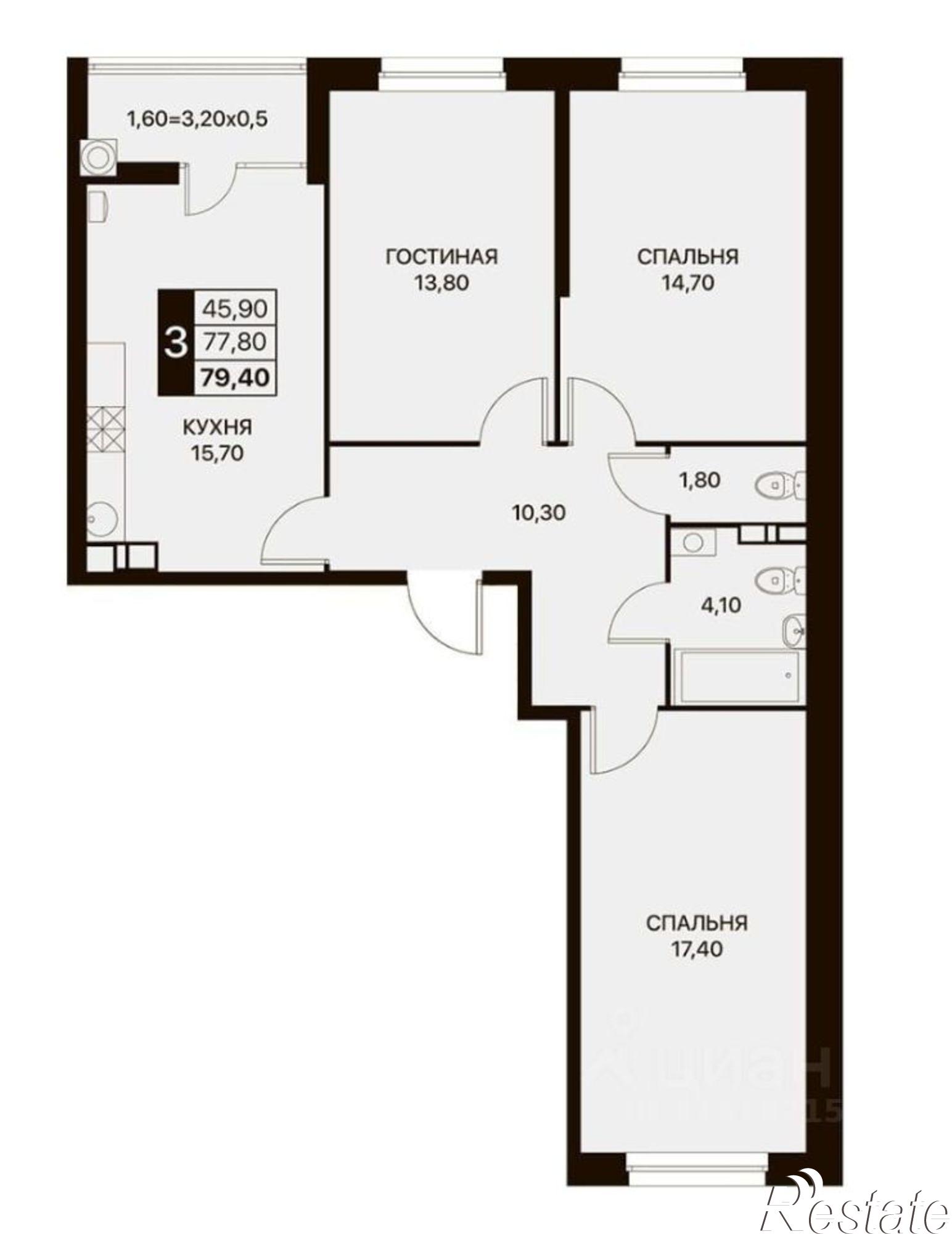 Купить квартиру за 8 450 000 рублей на Берберовская улица, 19 с2