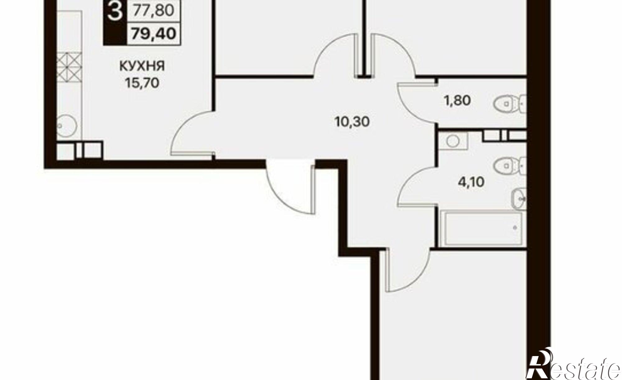 Купить квартиру за 8 450 000 рублей на Ворошиловский пр-кт, 45