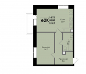 2-комн, 51 кв м, этаж 15/22 Курская улица