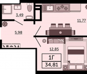 1-комн, 34 кв м, этаж 1/24 ул Вагулевского, 9а