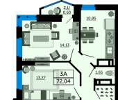 3-комн, 72 кв м, этаж 20/24 улица Вагулевского, 9