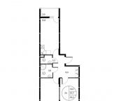 3-комн, 59 кв м, этаж 2/25 Театральный проспект, 62Б