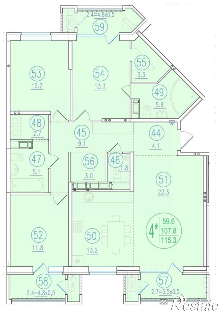 4-комн квартира в новом доме ул Благодатная, 163,  д. 163