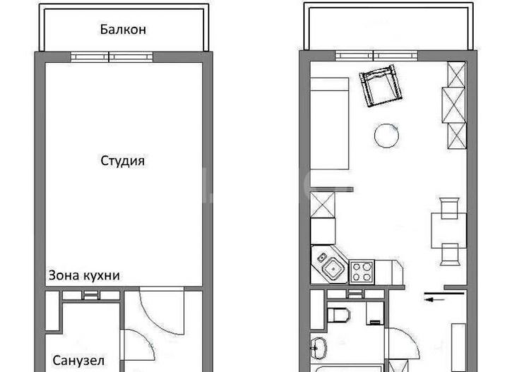 Студия улица Черевичкина, 91Ас1