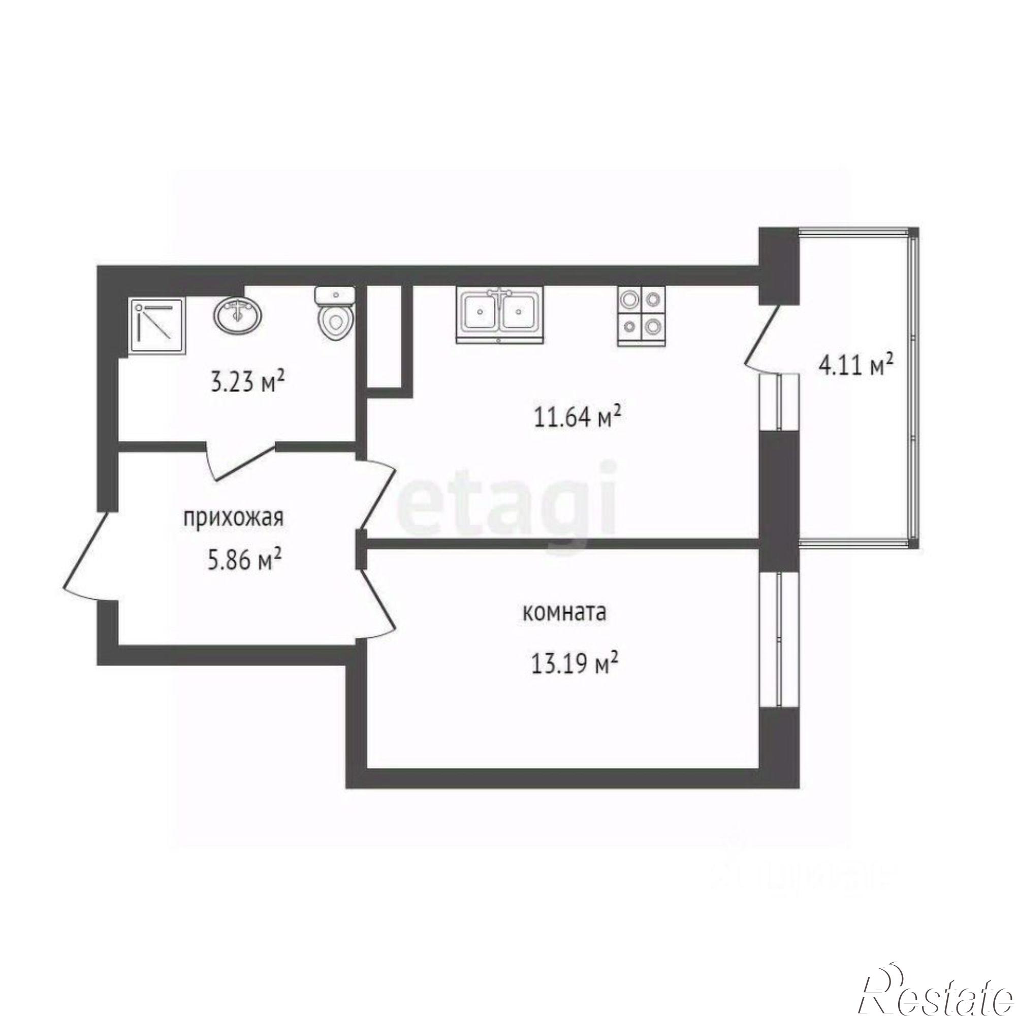 Купить квартиру за 4 400 000 рублей на улица Нансена, 154