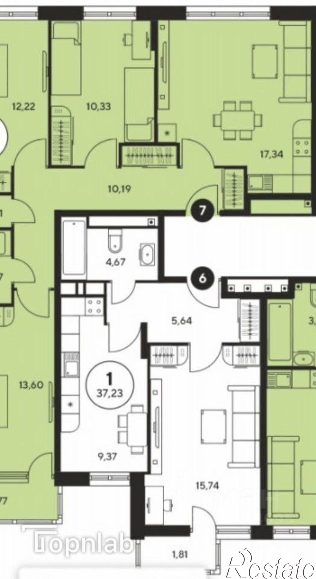 Купить квартиру за 6 000 000 рублей на Ростов-на-Дону г., Октябрьский