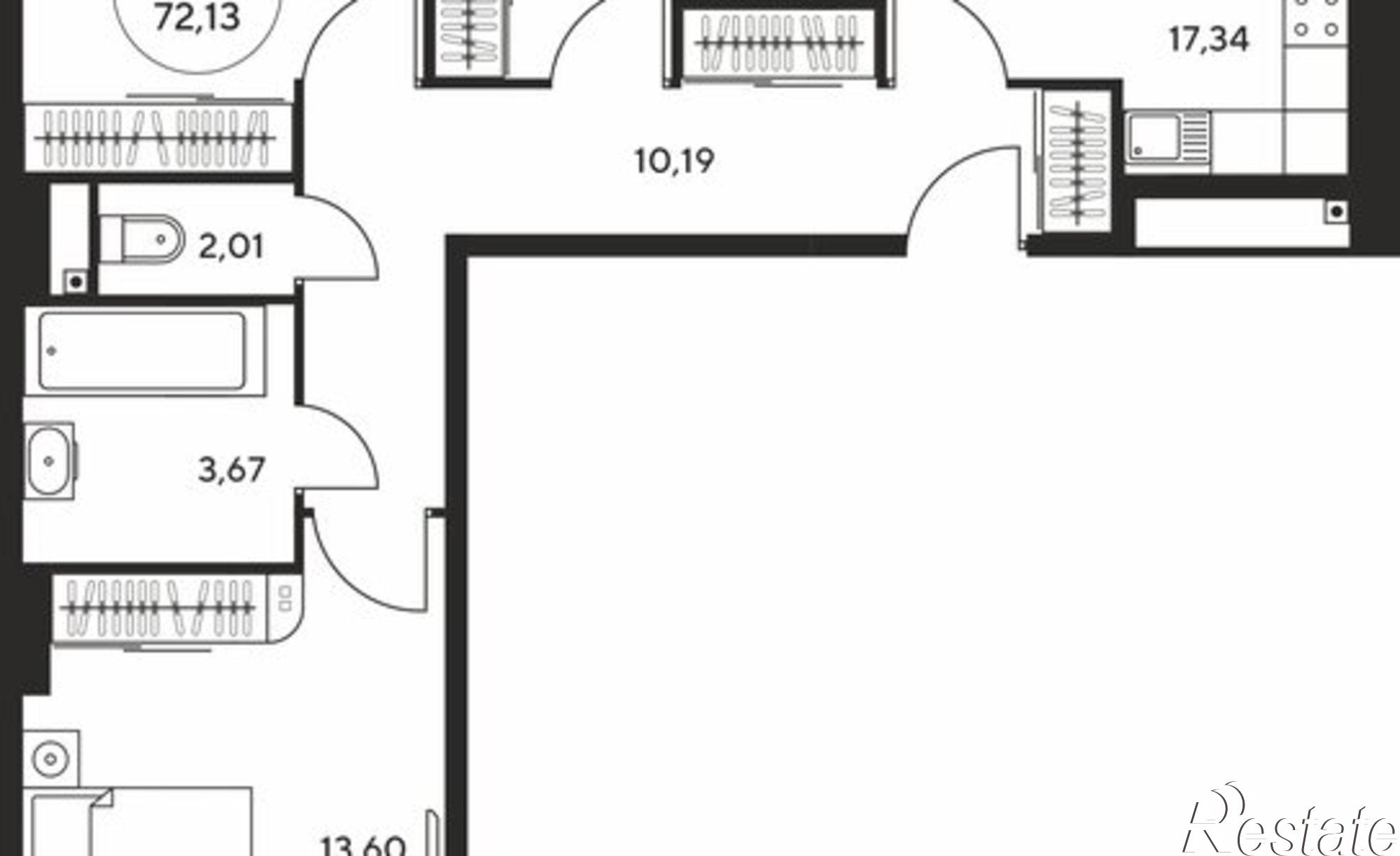 Купить квартиру за 11 590 000 рублей на улица Нансена, 109