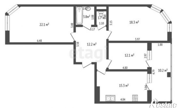 3-комн квартира ул Бориса Слюсаря, 23 2,  д. 23 2,  к. 2