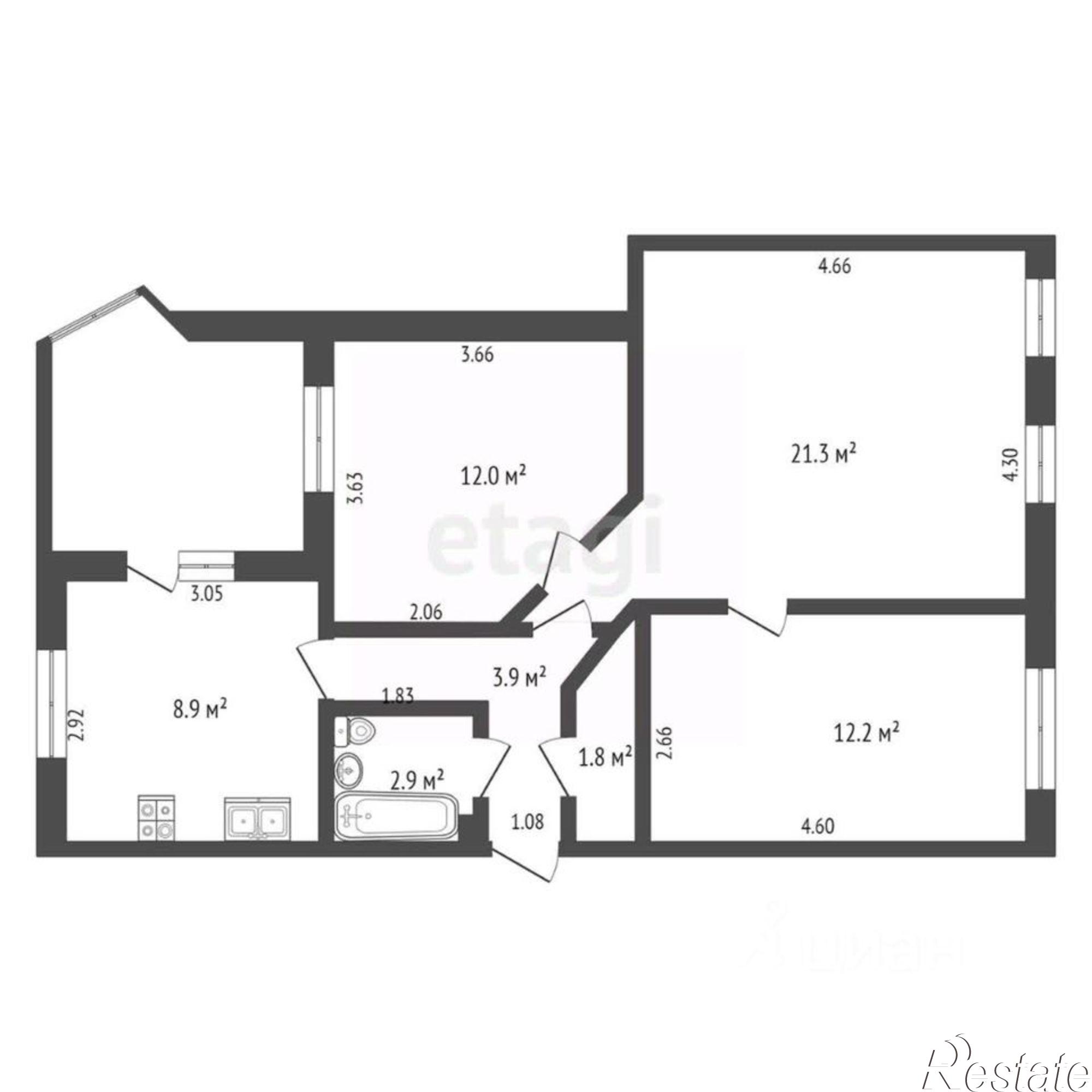 Купить квартиру за 7 400 000 рублей на Социалистическая улица, 1
