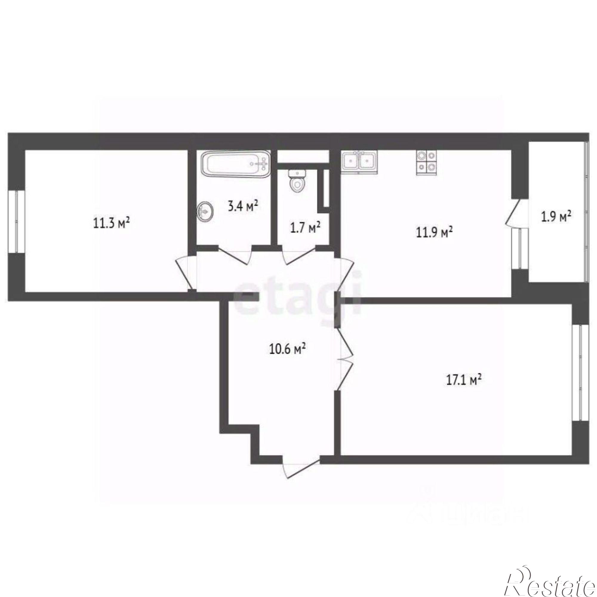 Купить квартиру за 7 300 000 рублей на переулок Чаленко, 19 с1