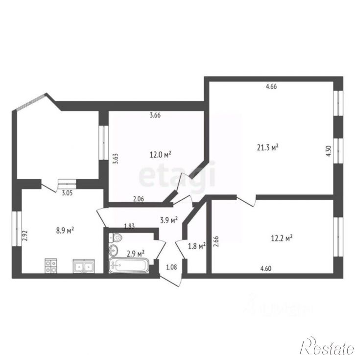 3-комн квартира Социалистическая улица, 1,  д. 1