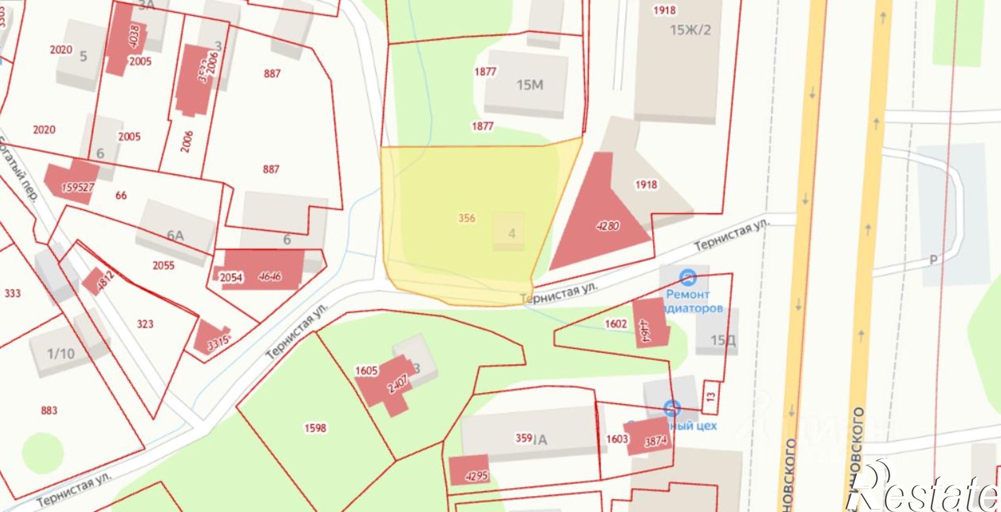 Купить землю, земельный участок за 16 500 000 рублей на Тернистая улица, 1А