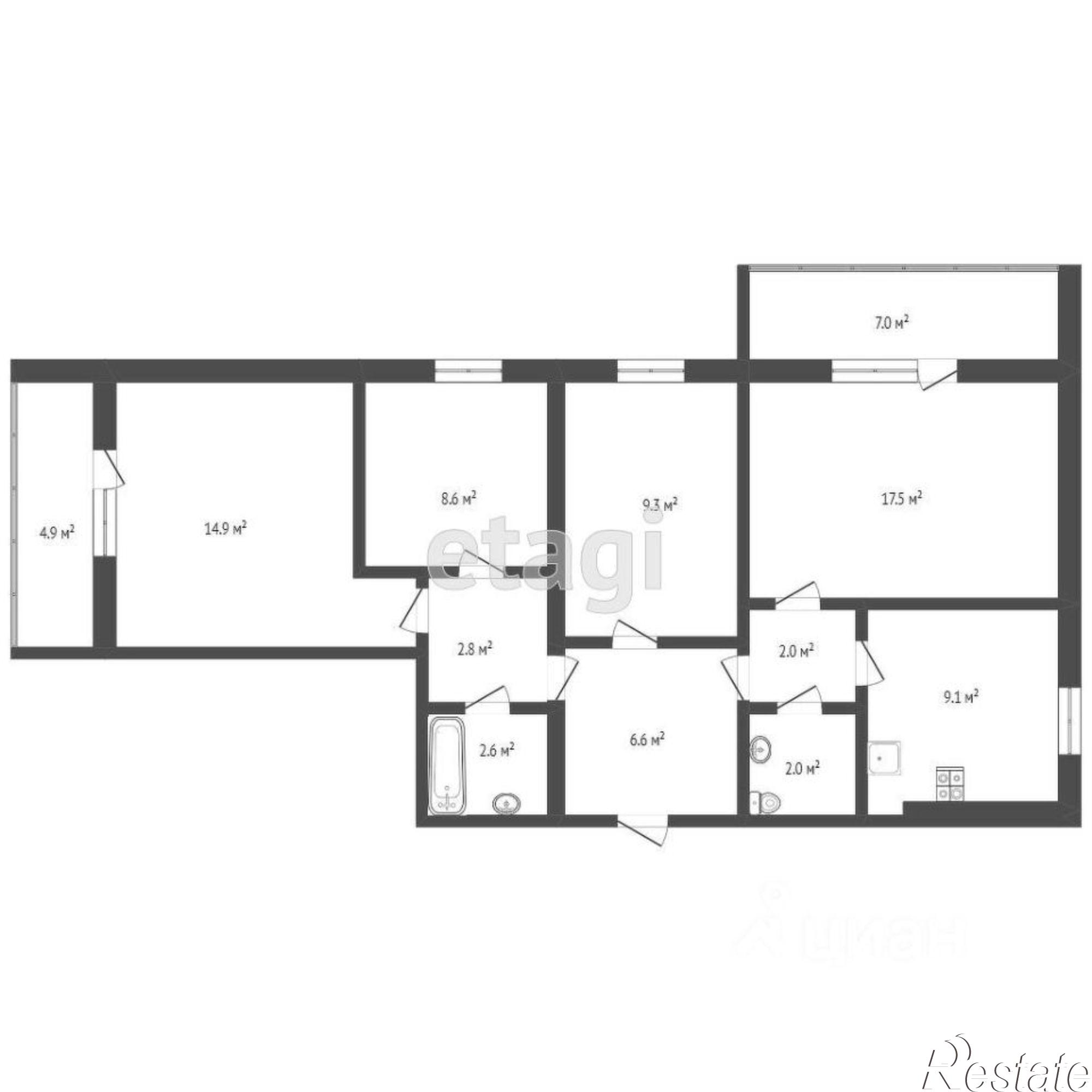 Купить квартиру за 9 000 000 рублей на Коммунистический проспект, 34