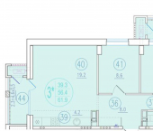 3-комн, 62 кв м, этаж 10/23 ул Благодатная, 163