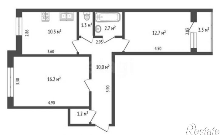 2-комн квартира улица Добровольского, 34 к2,  д. 34 к2