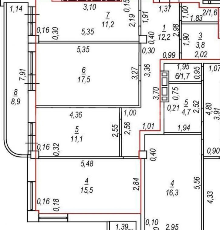 2-комн квартира улица 8 Марта, 1