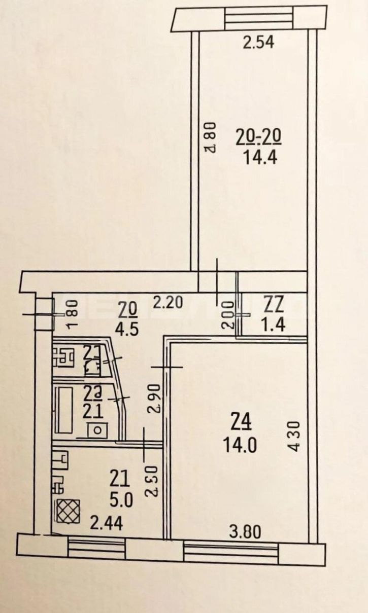 2-комн квартира улица Смычки, 45