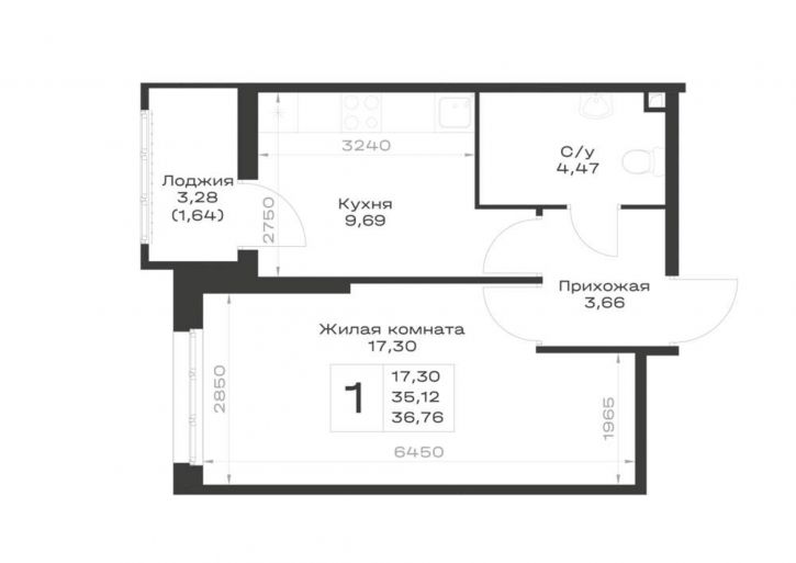 1-комн квартира в новом доме Элеваторный переулок, д.1