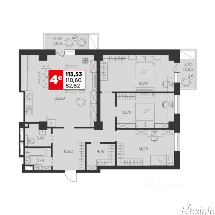 4-комн квартира в новом доме ул Штахановского, 24/1,  д. 24/1