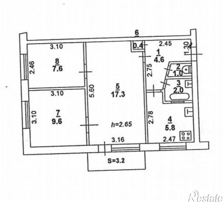 3-комн квартира ул Каширская, 18/2,  д. 18/2
