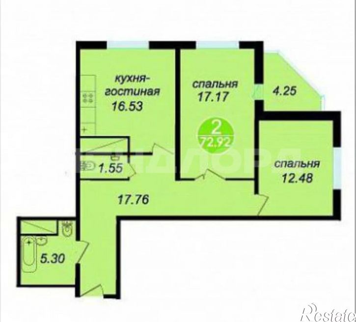 2-комн квартира улица Скачкова, 64