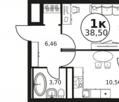 1-комн, 39 кв м, этаж 22/25 Кировский район, жилой комплекс Культура